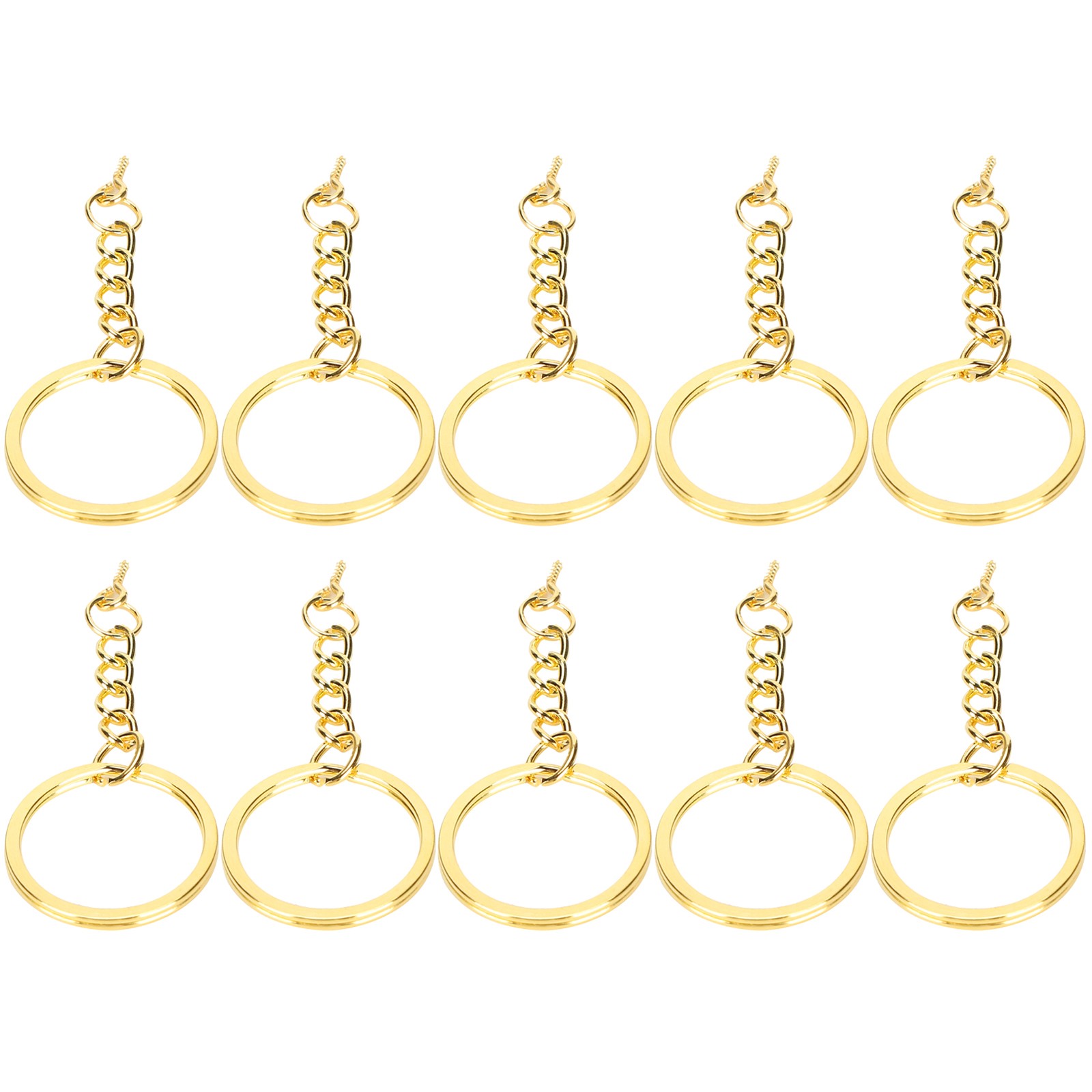 10pcs Alloy Key Chain Ring Parts For DIY Keychains Easy To Use