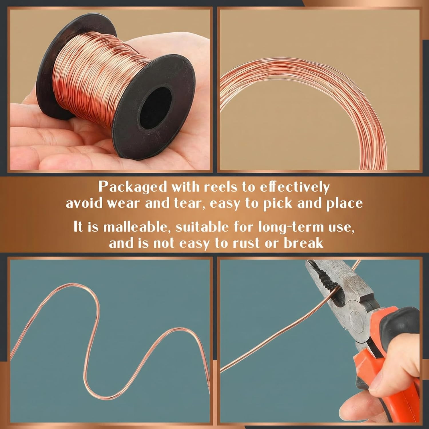 100Ft 24 Gauge Copper Wire for Gardening, Electroculture, Bonsai, Jewelry Making