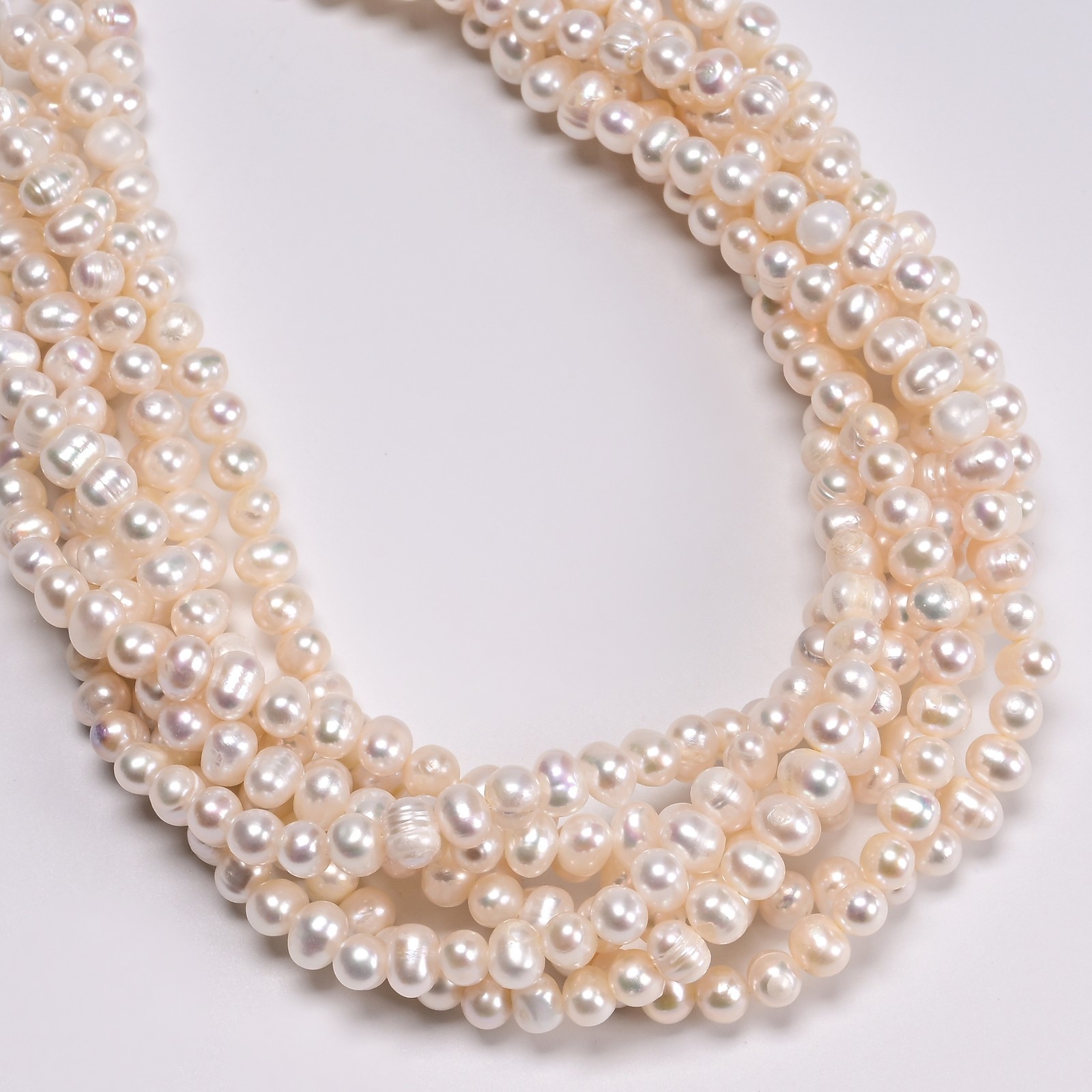 Natural Fresh Water Pearl White Potato Shape Beads Size 6-7mm 15.5″ Strand