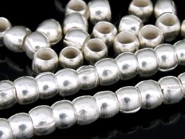 Silver beads Karen hill tribe handmade silver spacer Plane bead