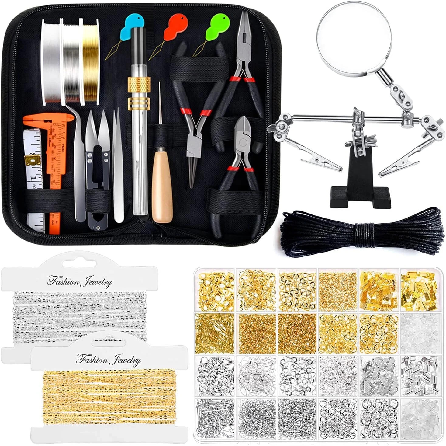Jewelry Making Kit 1830PCS Tools Findings Wire Chain Repair Starter Set Case