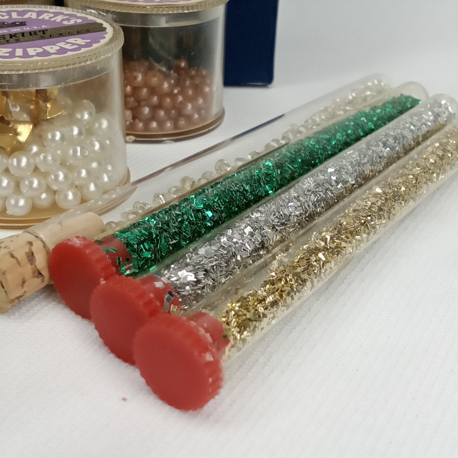 Vintage MCM 1950s Coats & Clark Plastic Beads Crafting & Jewelry Making Lot