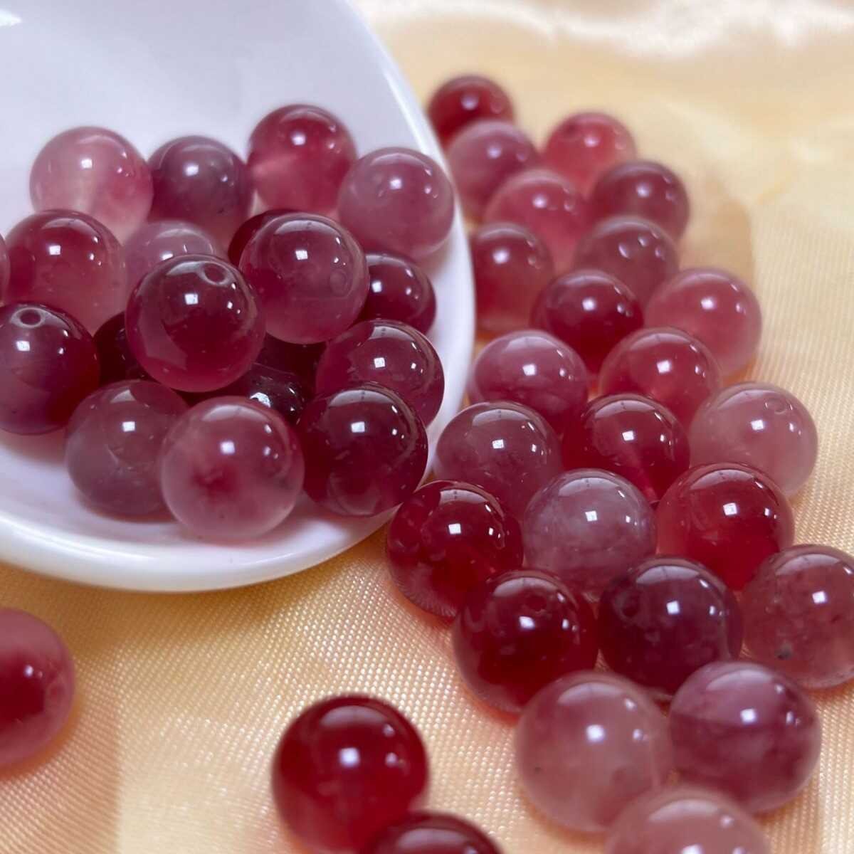 Jade Ice Powder Floating Flowers Strawberry Crystal Jade Marrow Loose Beads
