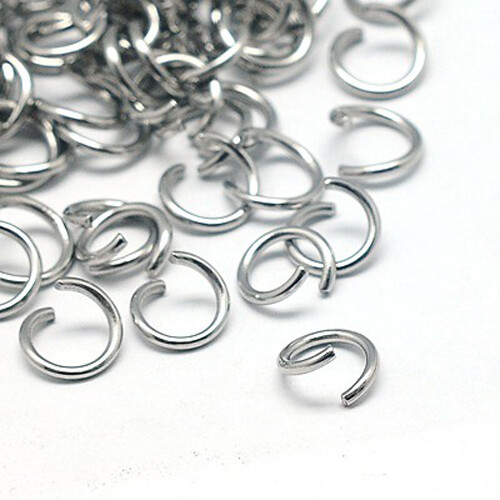 20 Stainless Steel Jump Rings Silver Split Rings 4mm 21 Gauge Open Findings