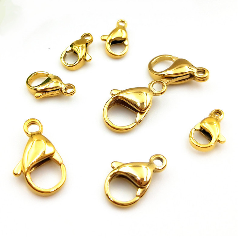 5pcs 18K Gold 316L Stainless Steel Lobster Clasp Hook Claw Clasp Findings TH3