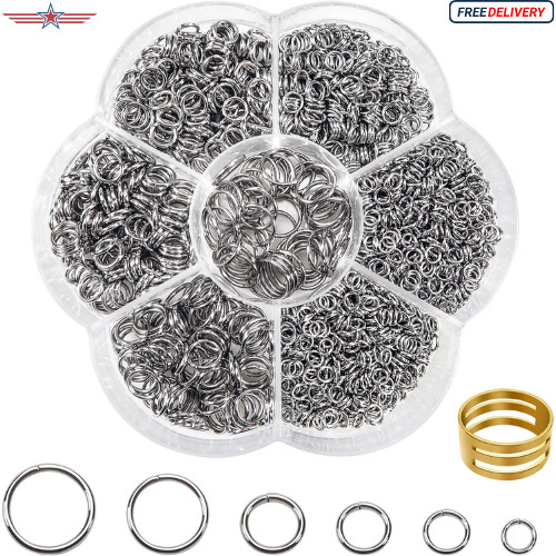 1000Pcs Jump Rings for Jewelry Making Stainless Steel Open Jump Rings Connectors