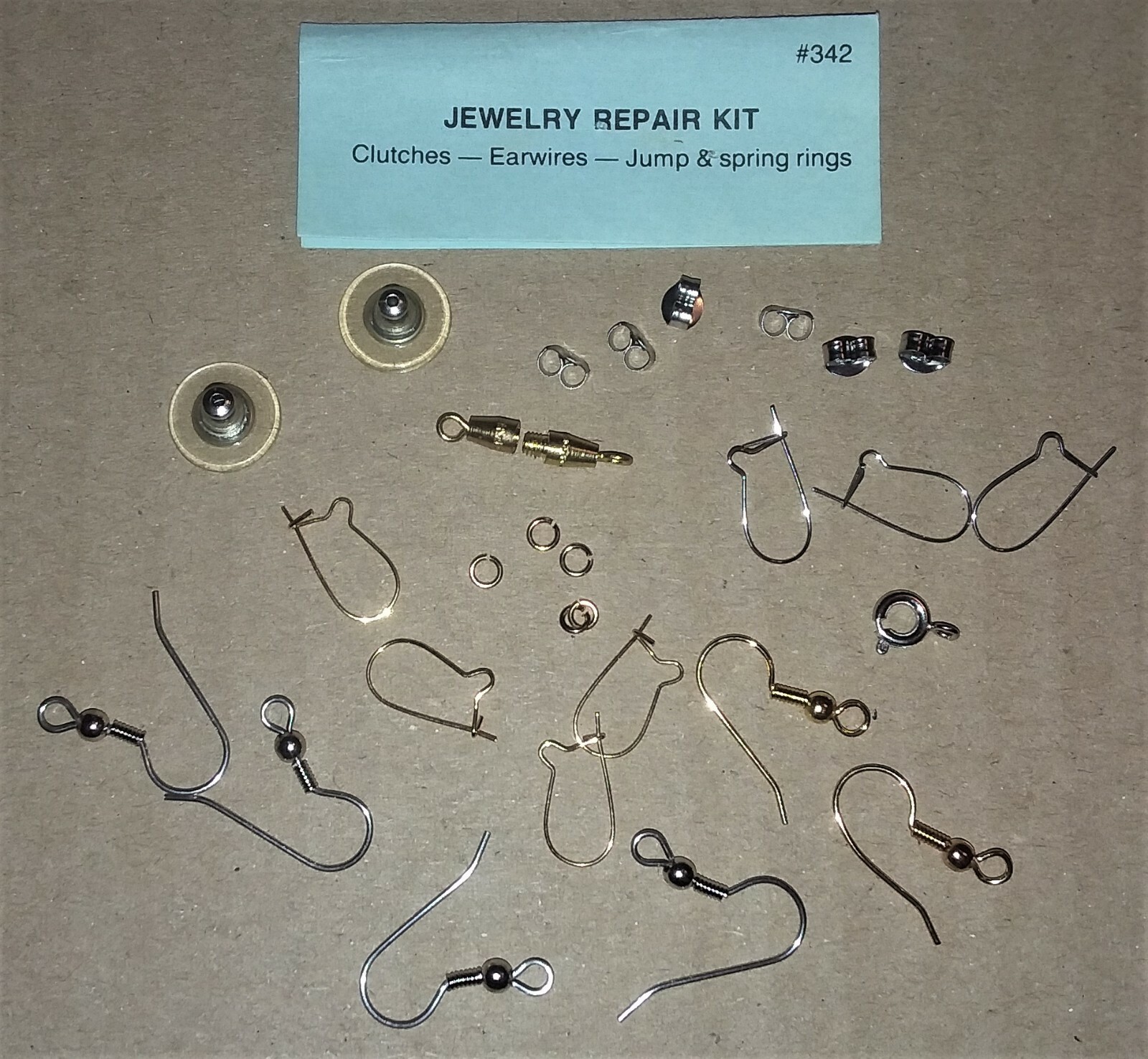 Jewelry Repair Kit – Clutches – Earwires – Jump & Spring Rings – Gold & Silver