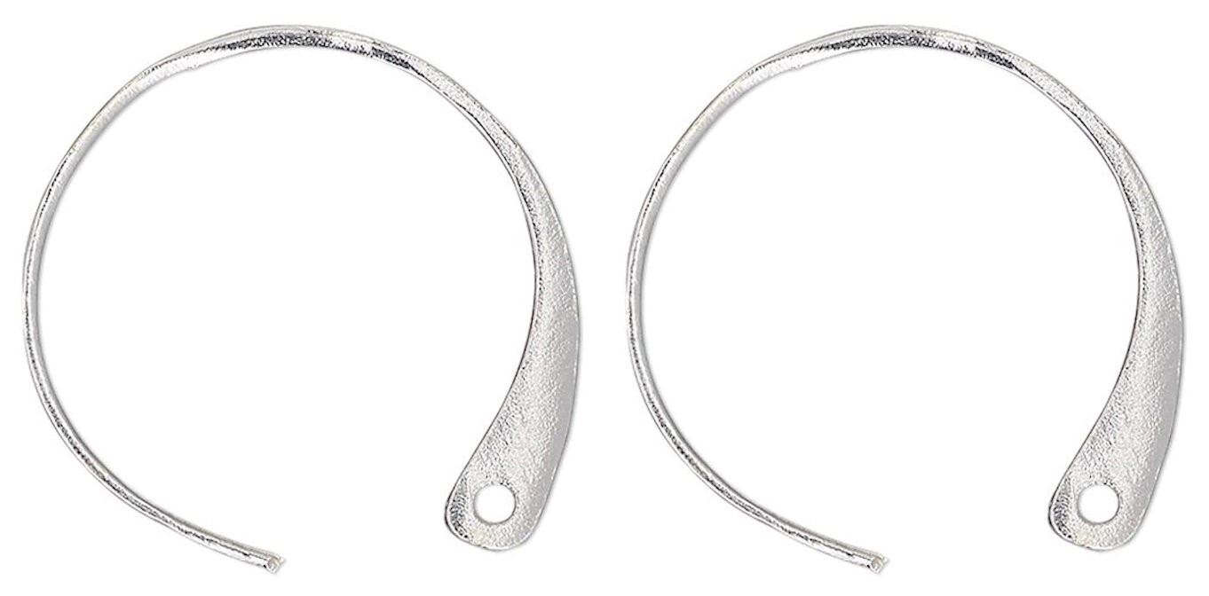 1 Pair Sterling Fine Silver 20mm Round Hoop with Hole Earwires
