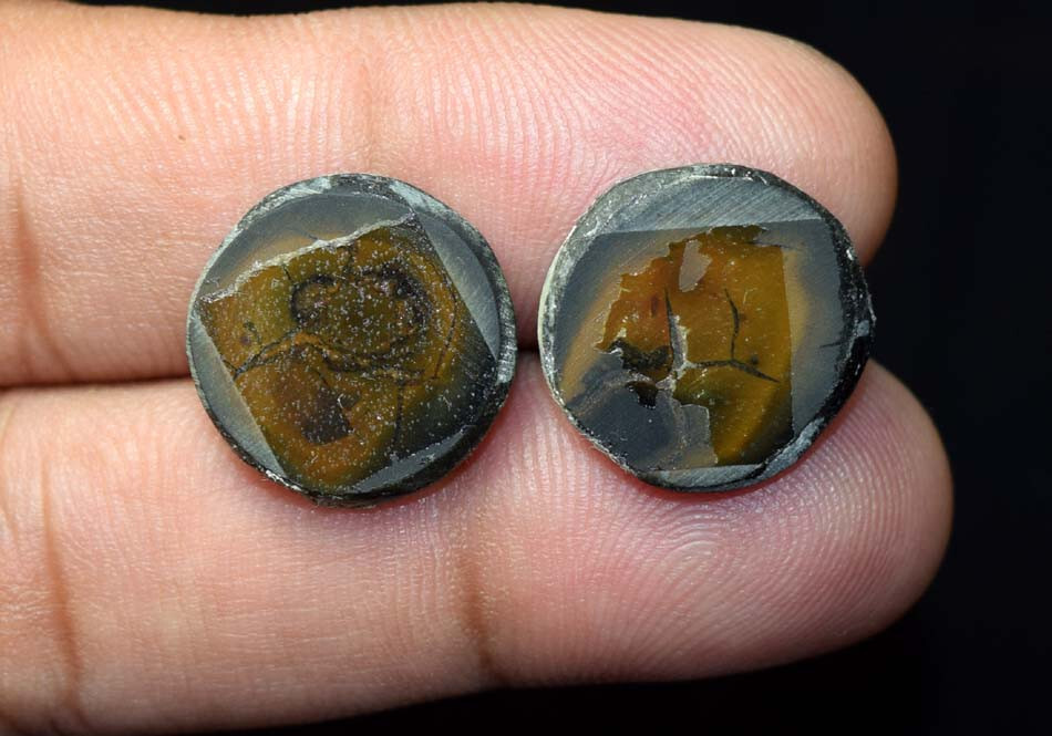 18.00 Cts. 100% Natural Septarian Gronates Matched Earrings Pair Loose Gemstones