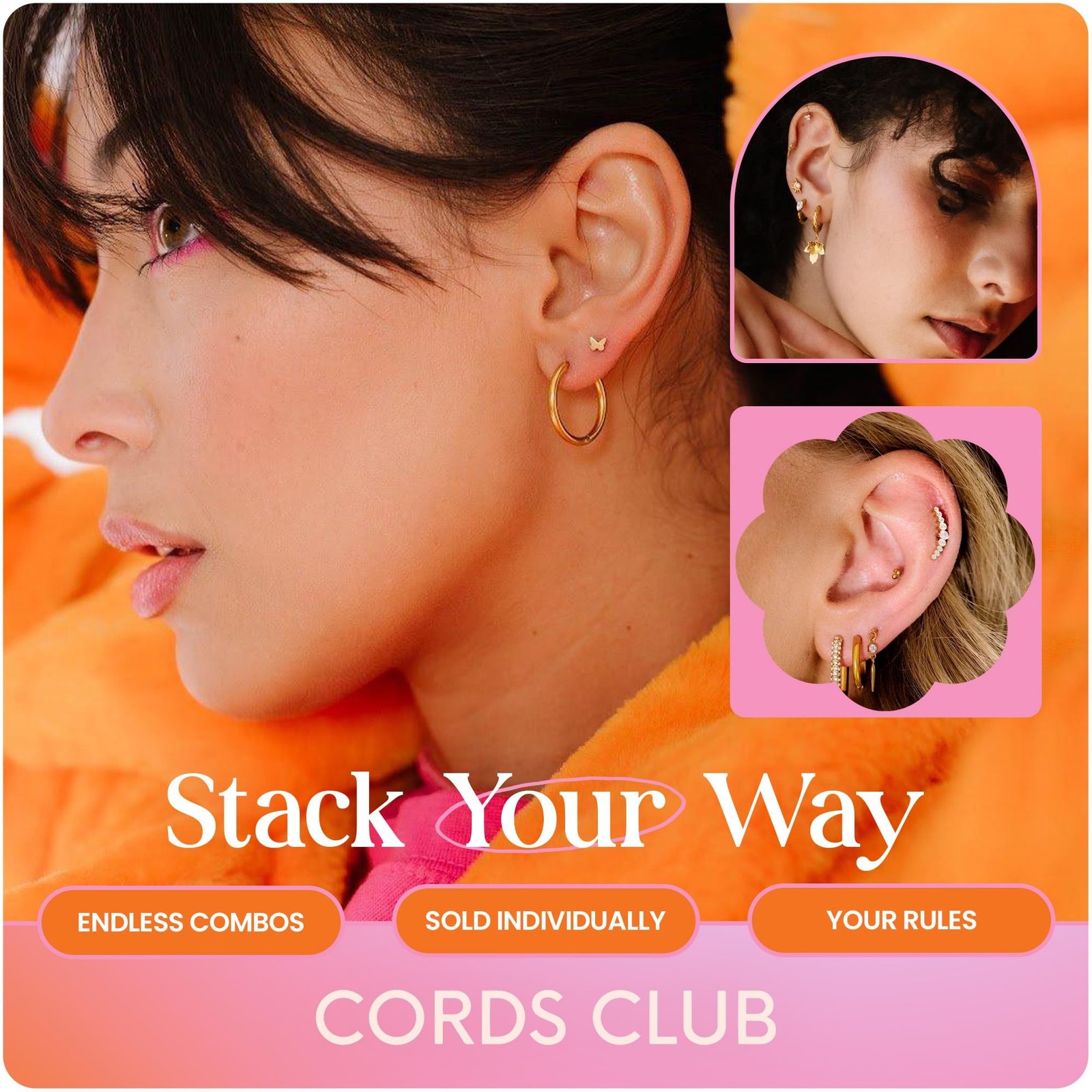 Cords Club Marquise Flat Back Stud – ASTM-F136 Implant Grade Titanium – Pu