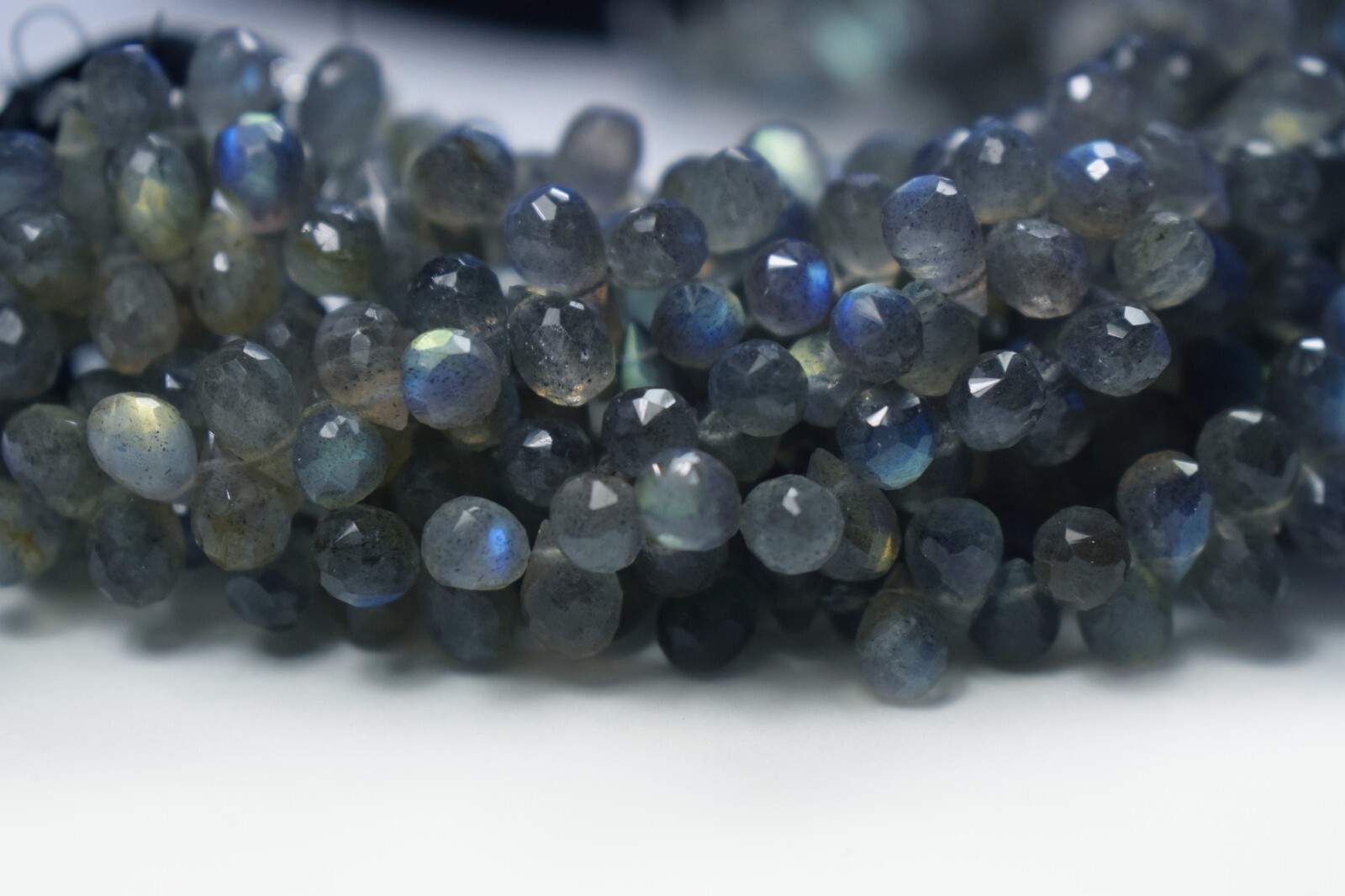 Natural Flashy Labradorite Faceted Teardrop Briolette Shape Gemstone Beads 10Pcs
