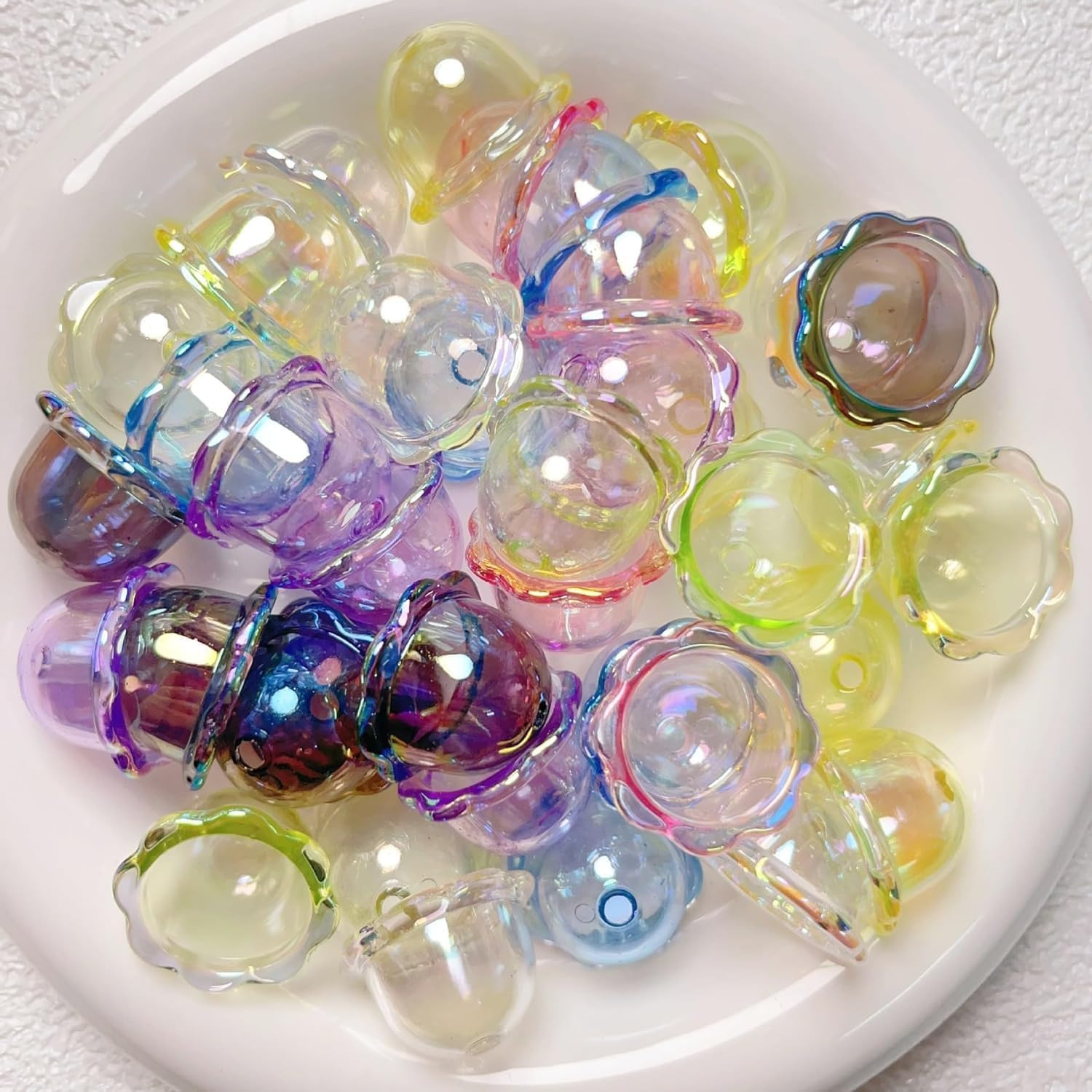 50Pcs 16 * 23mm Large Trumpet Flower Beads for Jewelry Making Acrylic Aesthetic