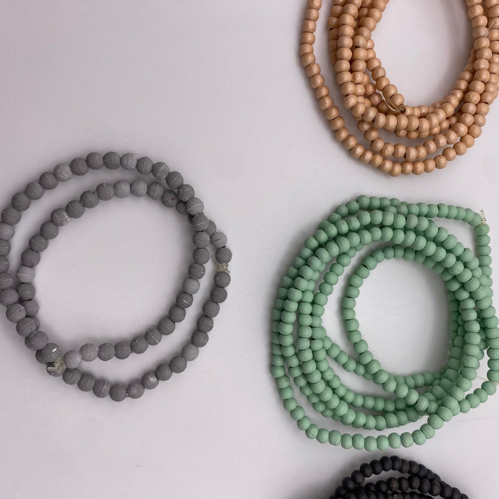 Round Wood Beads Wooden Mini Spacer Beads Beige, Green, Black, Gray DIY Crafts