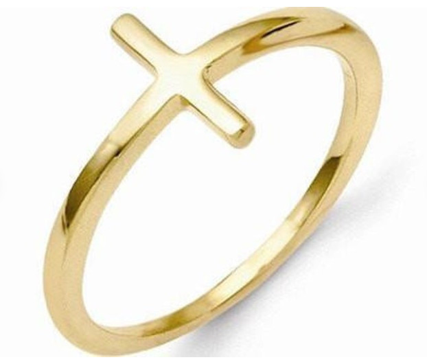 Sideways Cross 925 Sterling Silver Band Minimalist Regular Wear Ring For Him