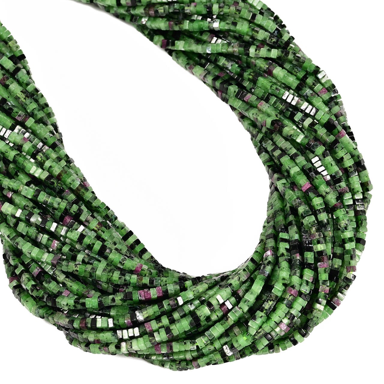 Natural Ruby Zoisite Square Heishi Disc Beads Size 1.5×2.5mm 15.5” Strand