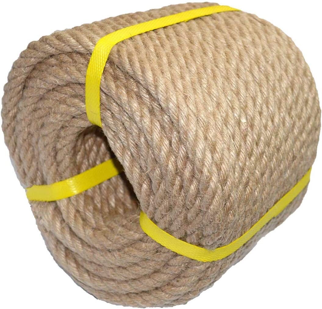 100% Natural Hemp Rope Twisted Strong Jute Rope 100 Feet 4 Ply Hemp All Purpose