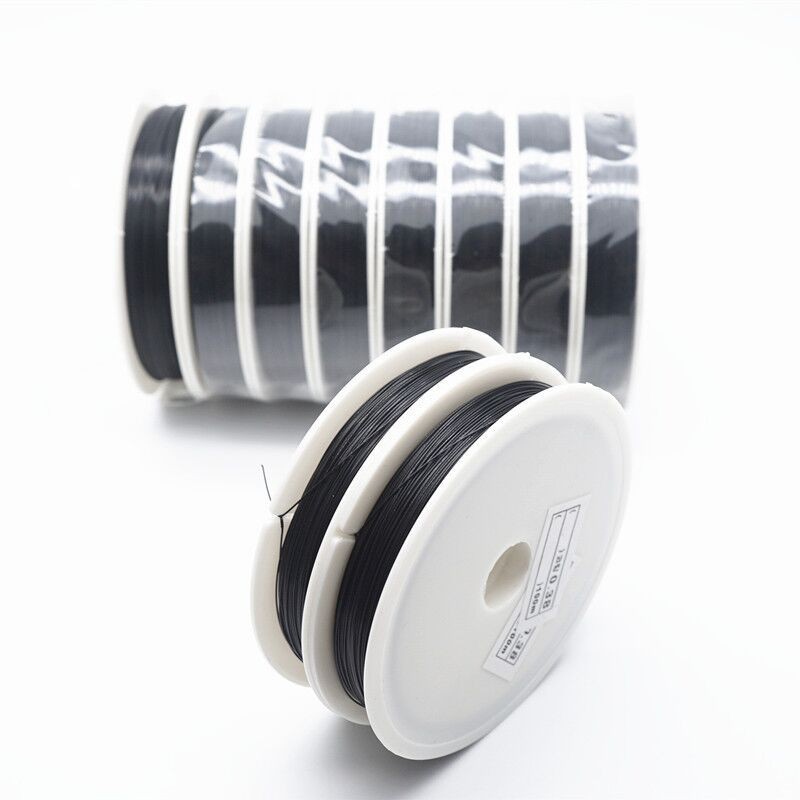 2 Roll Black Beading Cord Wire Thread Tiger Tail 0.45mm Jewelry cord