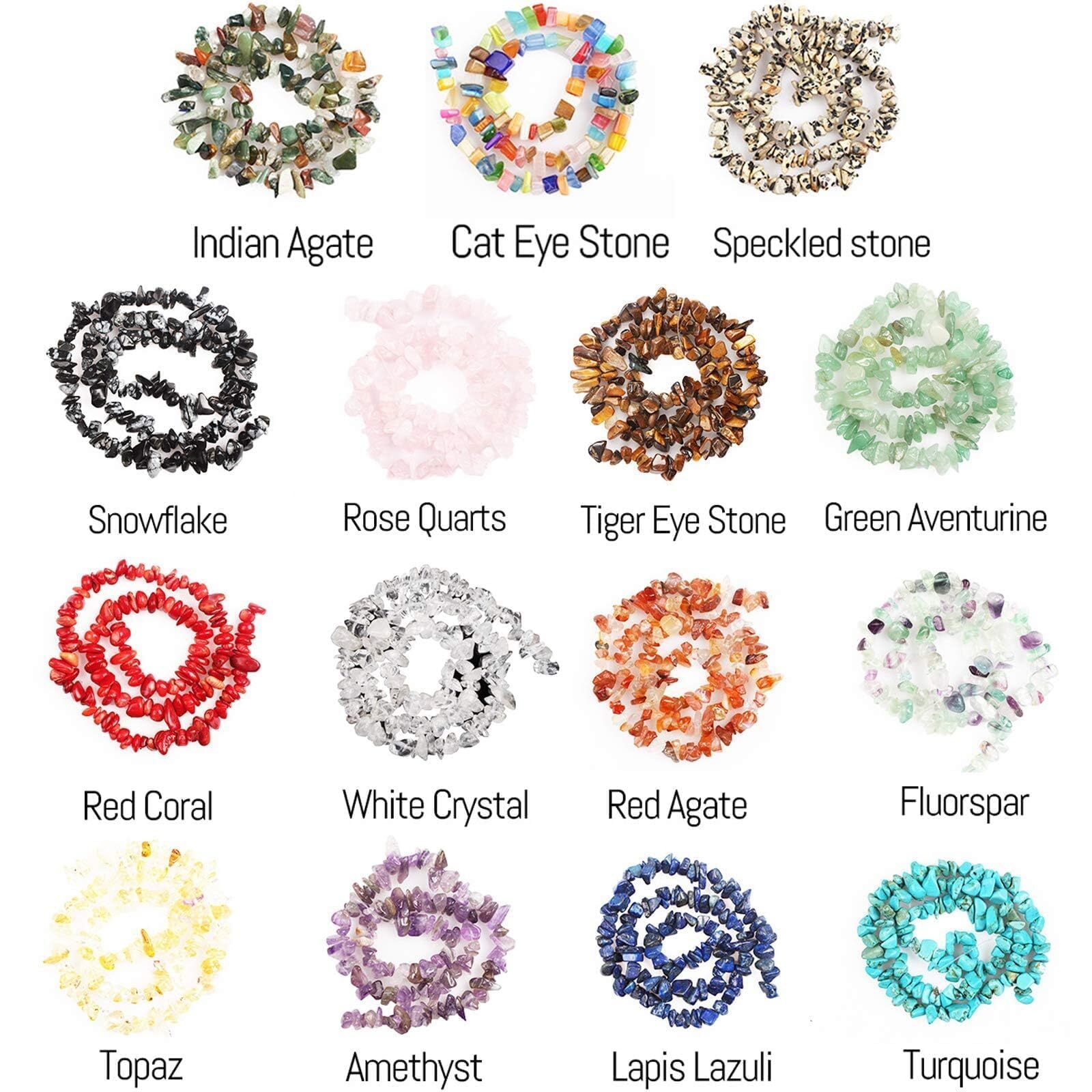 Mini Natural Chip Stone Beads Healing Crystal Loose Rocks Bead Hole Drilled