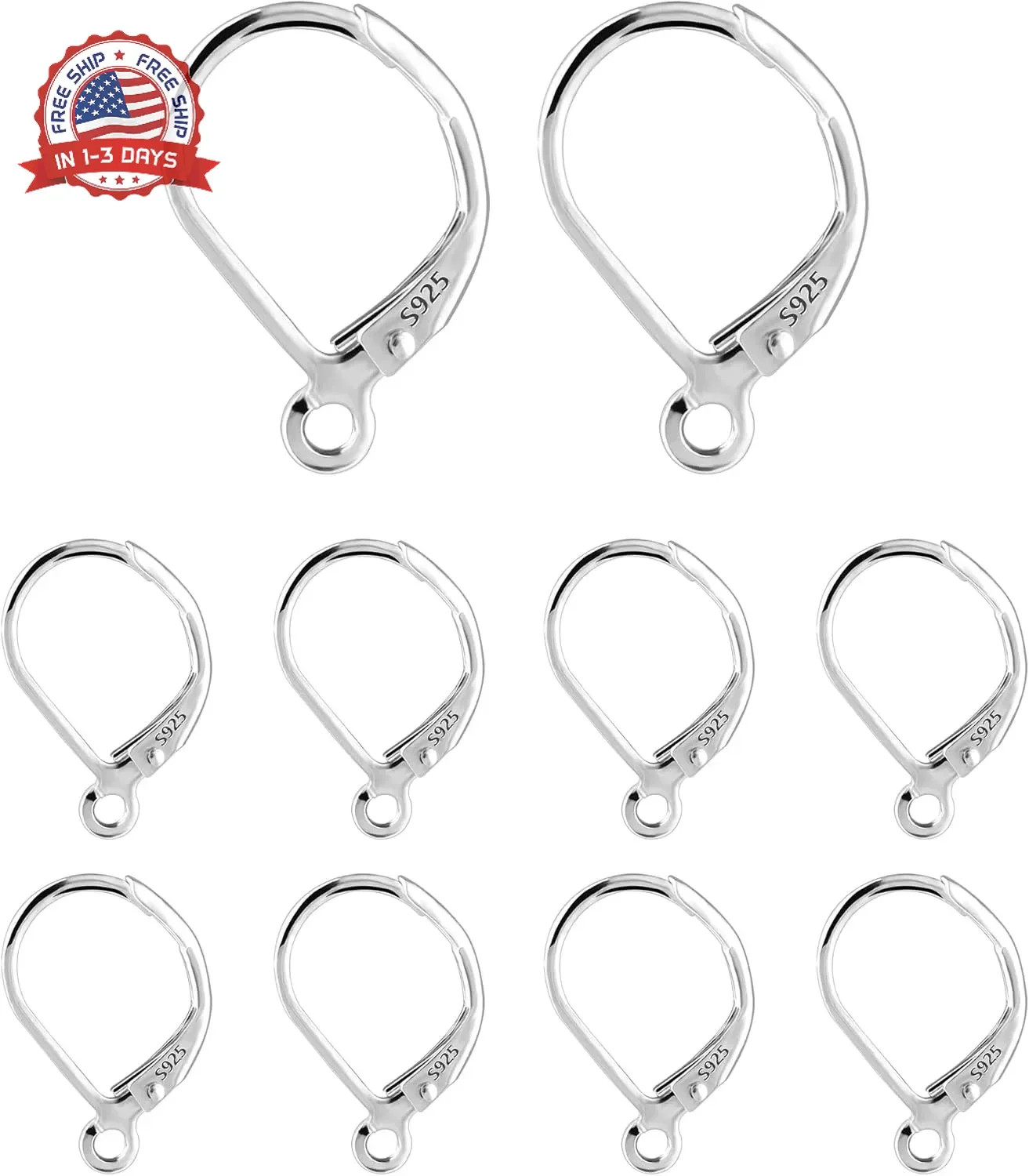 925 Sterling Silver Earring Making Supplies Ear Hooks Rings Butterfly Back | Hyp