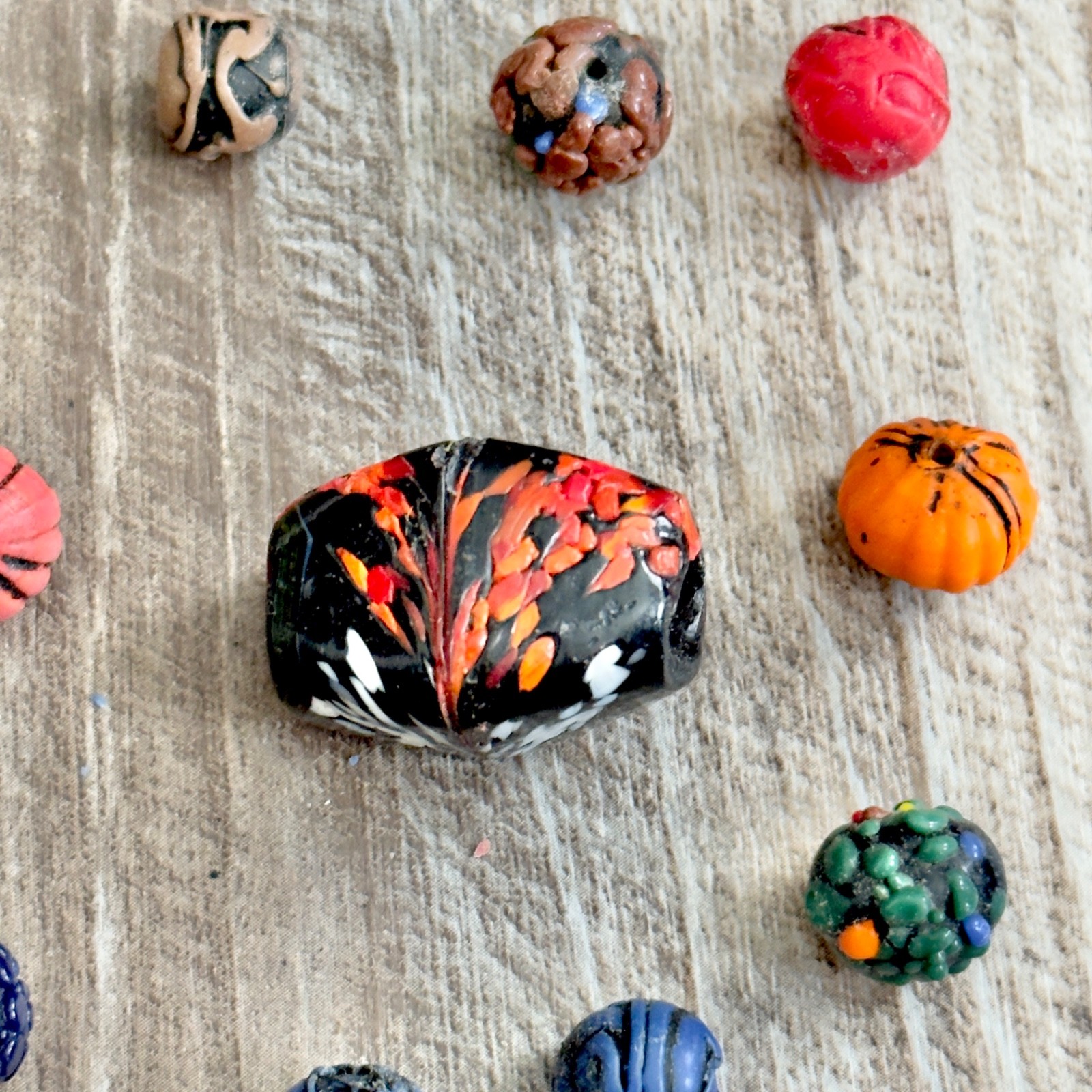 Artisan Handcrafted Glass Beads Multicolor Lot Imperfect