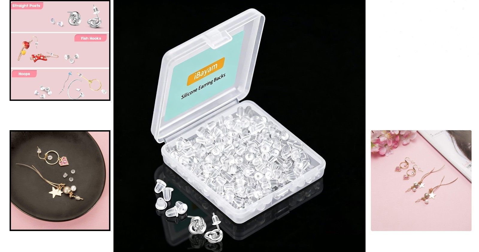 300 Count Clear Silicone Earring Backs – Lightweight & Easy to Use Replacement