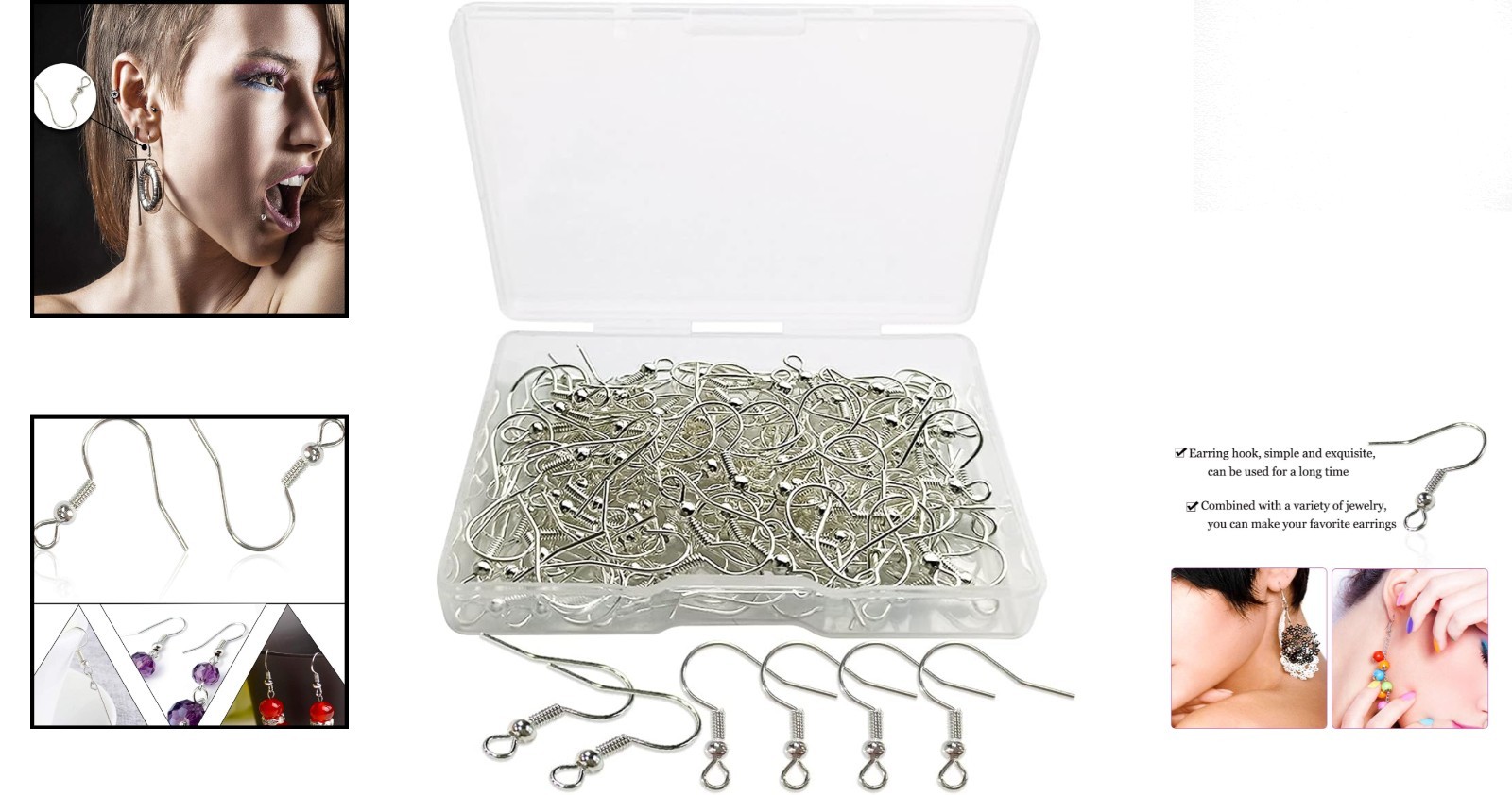 120pcs Hypoallergenic Silver Plated Earring Hooks for Elegant DIY Jewelry Making