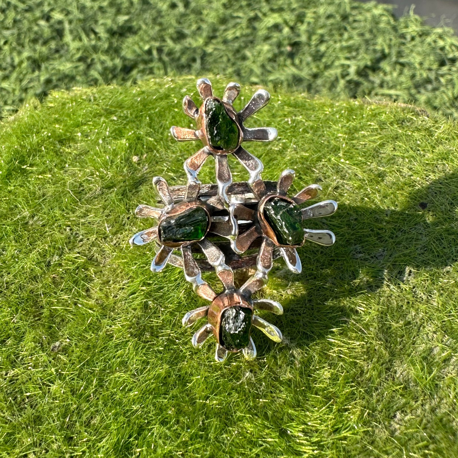 Chrome Diopside Gemstone Ring 925 Sterling Silver Handmade Ring Size-319