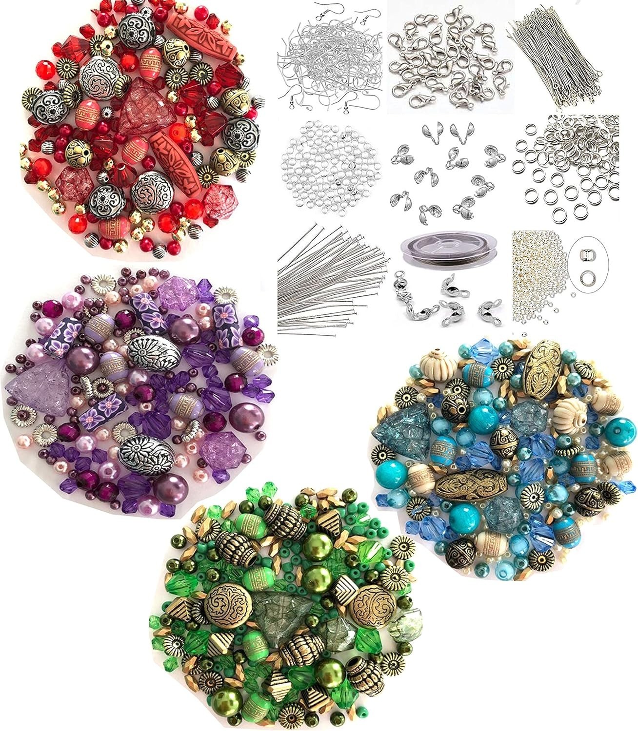 Adults Deluxe Jewelry Making Beads Mix Pliers Findings Starter Kit Gift Set