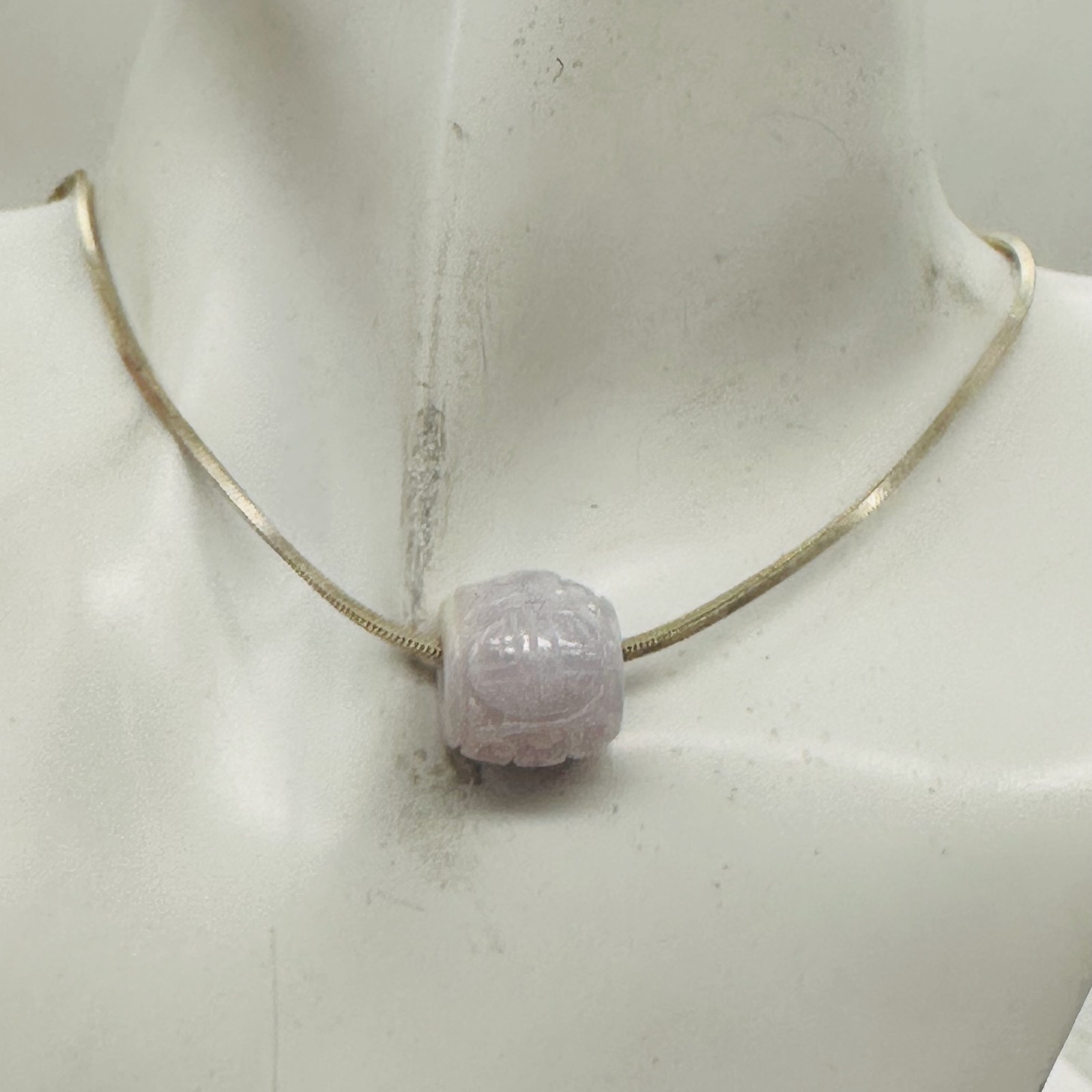 Jade AAA Carved Barrel | 16x14mm | Lavender | 1 Bead