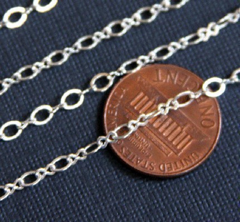 10 ft Silver Plated Figure 8 Connector Chain 2.5X3.1mm