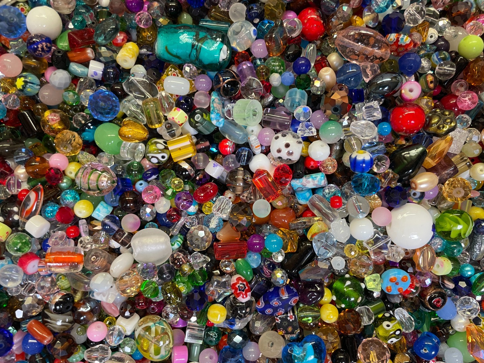 *~200~💕 Piece Glass Loose Beads*7oz+ Bulk Mixed Lot #1 Craft Jewelry!!!😀
