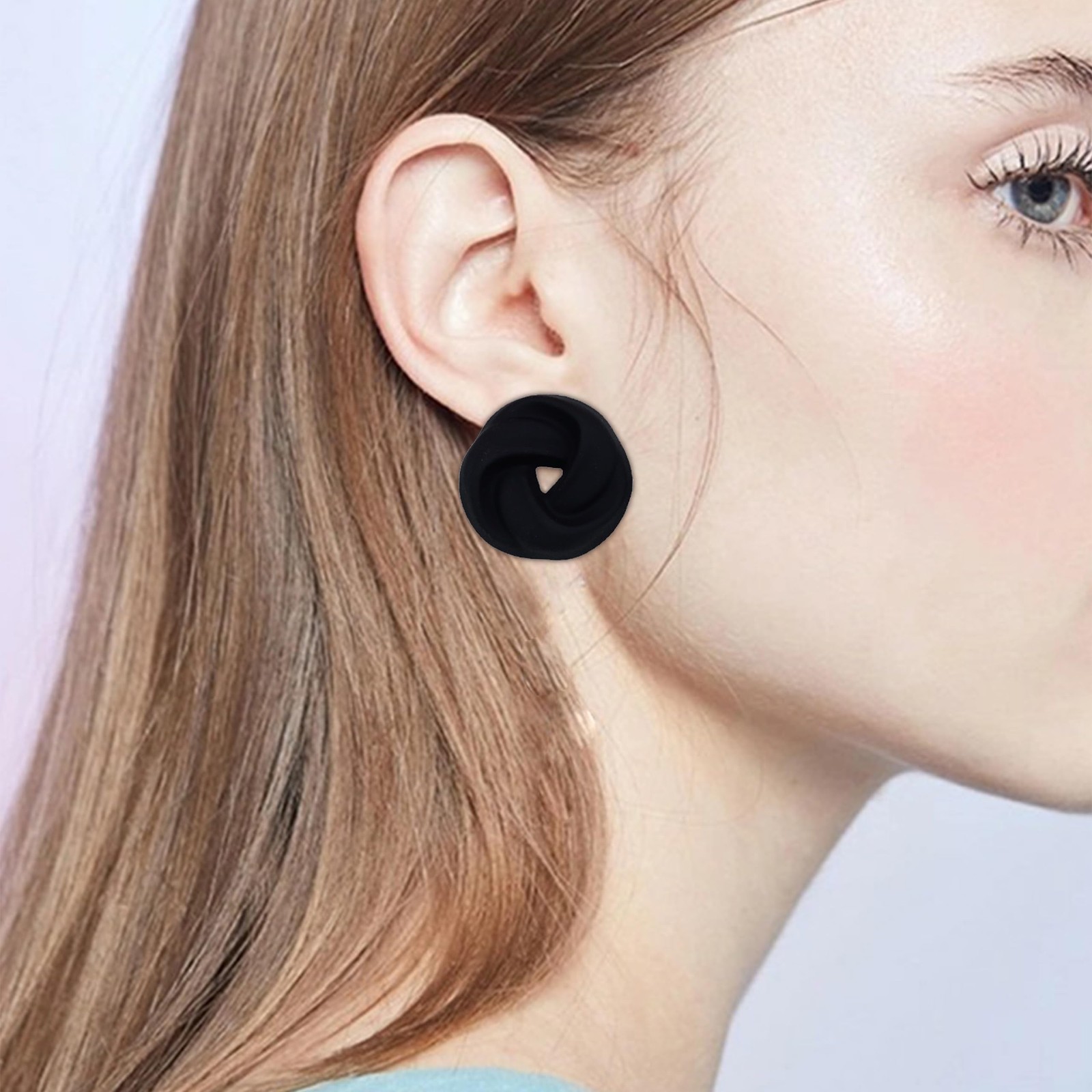 Love Knot Earrings for Women Colorful Stud Earrings for Womens Black Blue Green