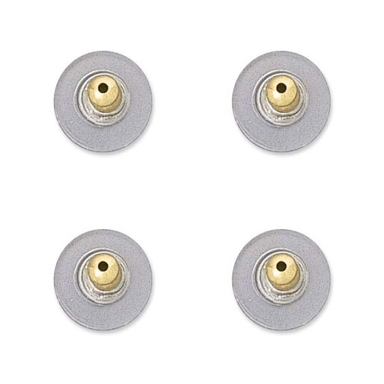 Comfort Clutches ~Clear flat earring back + silver or gold ~ Ear Nuts NO Nickel