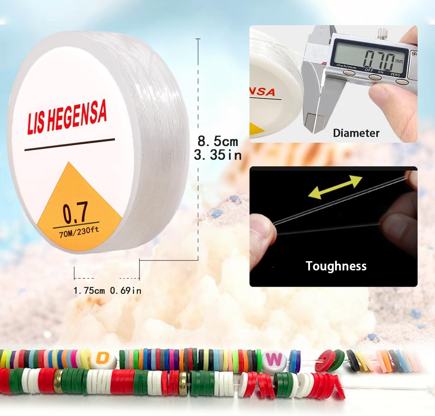 Elastic Bracelet String Cord Stretch Bead Cord for Jewelry Making and Bracelet M