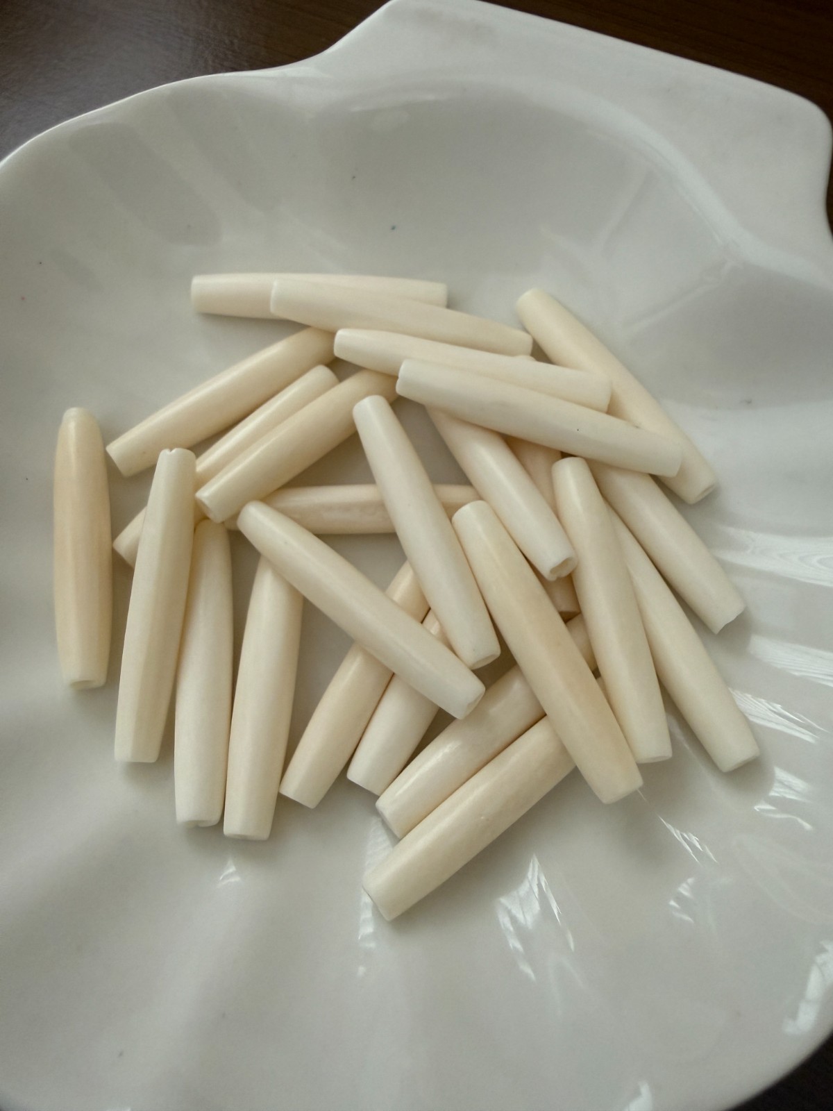 30PC White Buffalo Bone Hair Pipe Tube Beads 1 1/2″