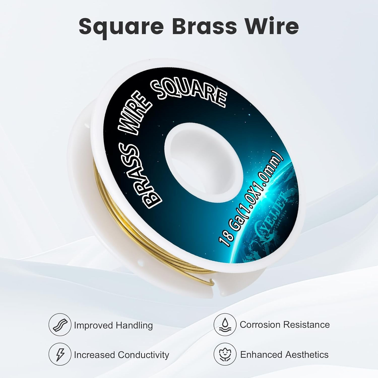 Square Brass Wire 18 Gauge 1.0X1.0Mm (30 Feet) – Jewelry Crafting Wire for Metal