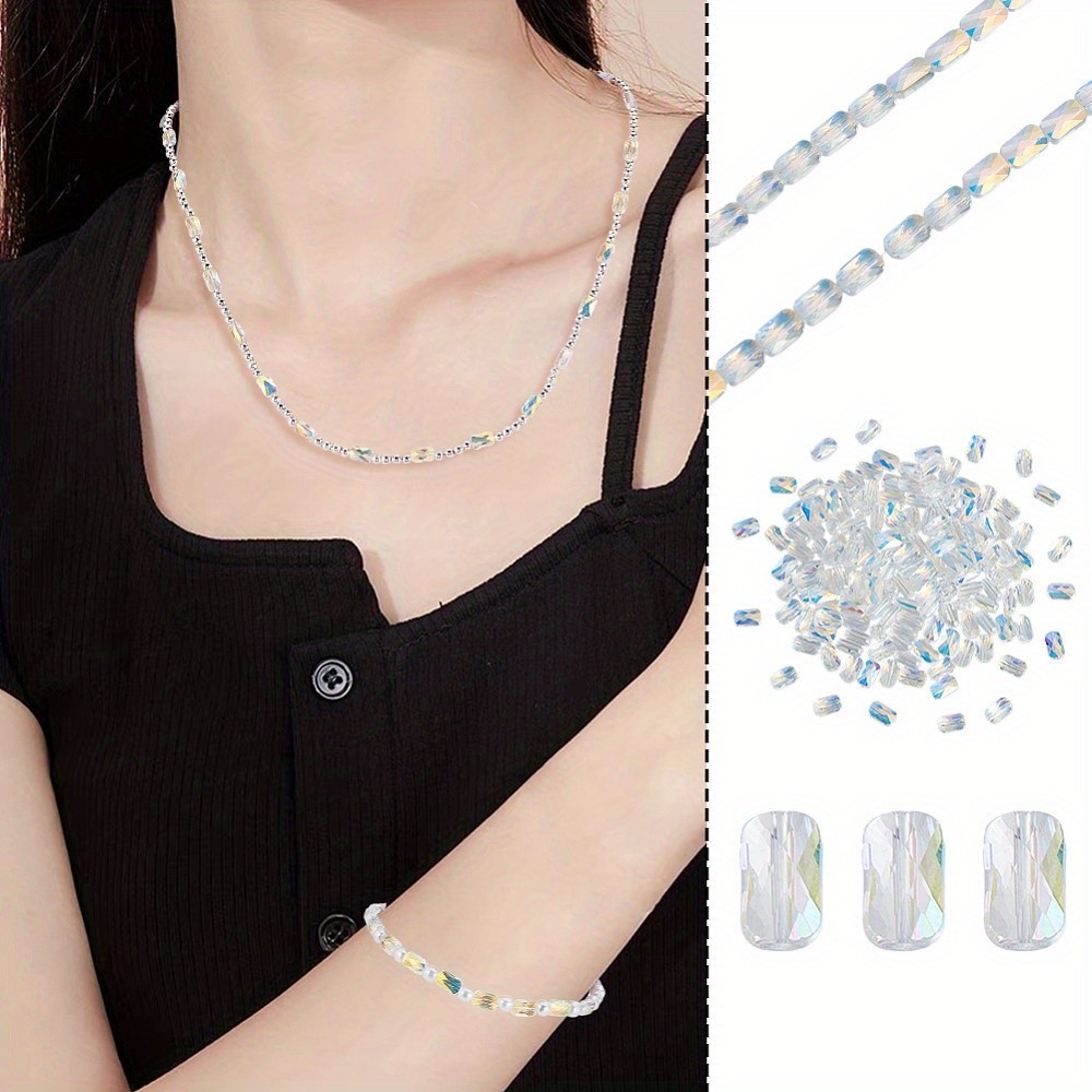 1set 2strands Transparent Electroplate Glass Beads Strands AB color Faceted