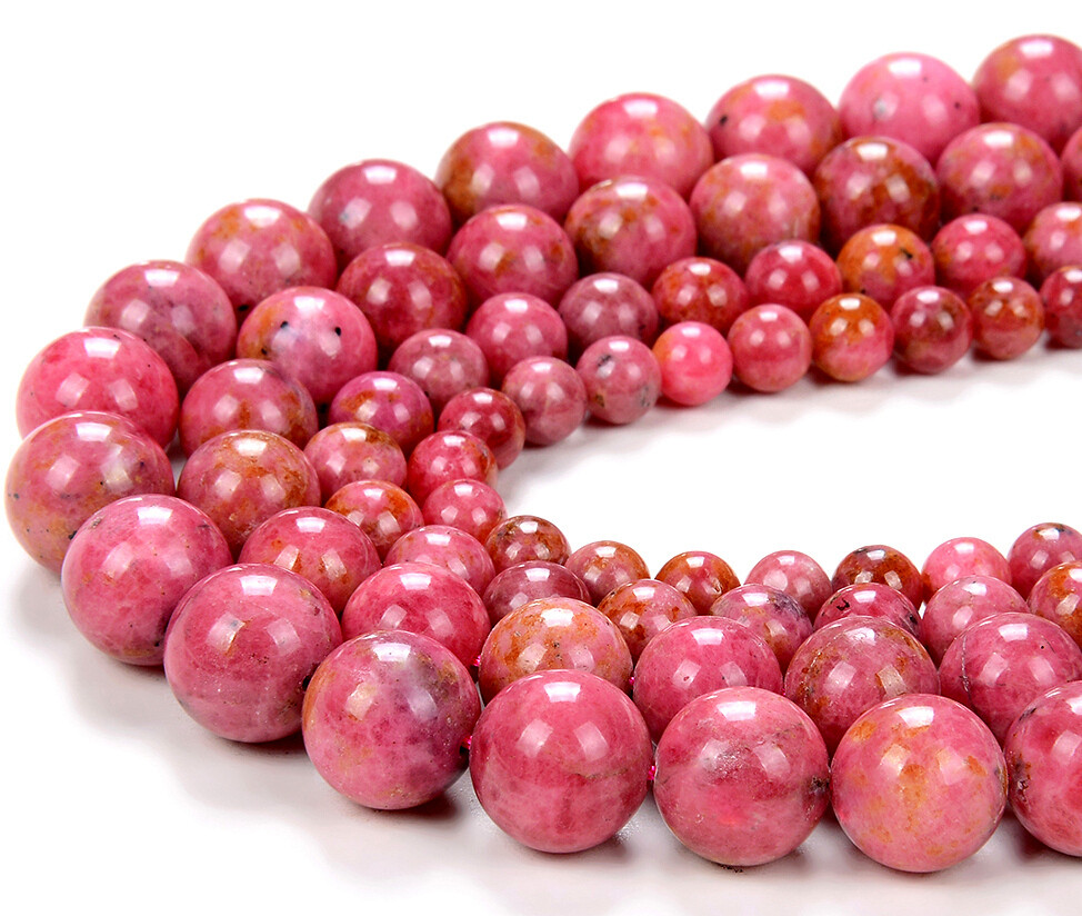 Thulite Grade AA Round 5MM 6MM 7MM 8MM 9MM 10MM 11MM 12MM 13MM Beads(D229 D230)