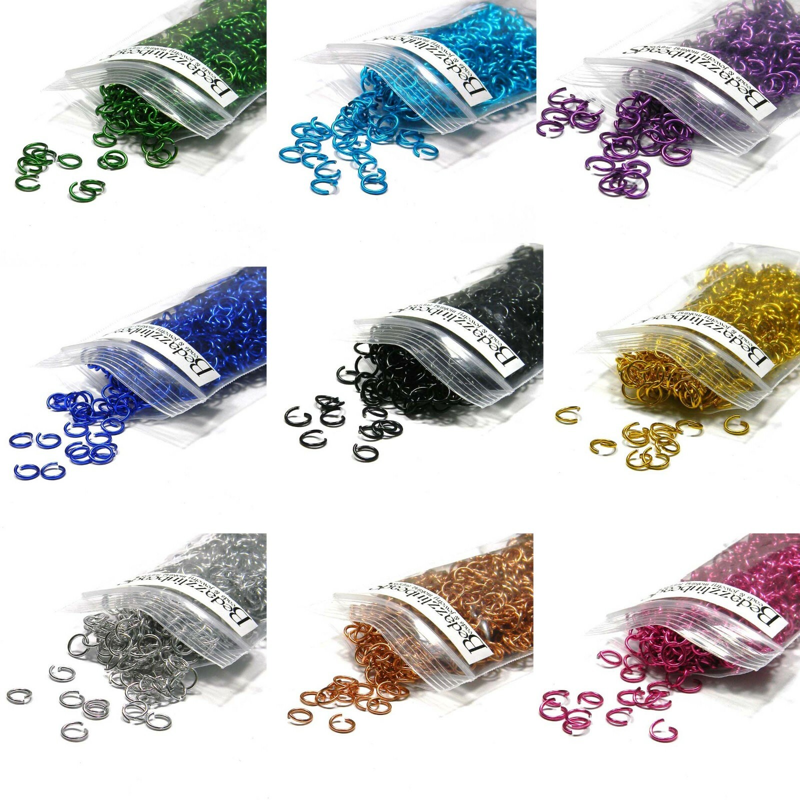 50 Aluminum 6mm 20 Gauge Bright Colored Open Round Jumprings Jump Ring Findings