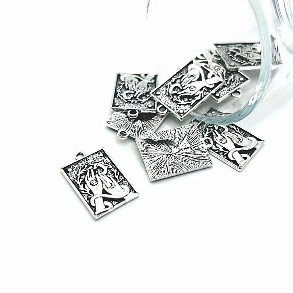 Antique Silver Witchy Hecate Pendant, 15x23mm – US Seller