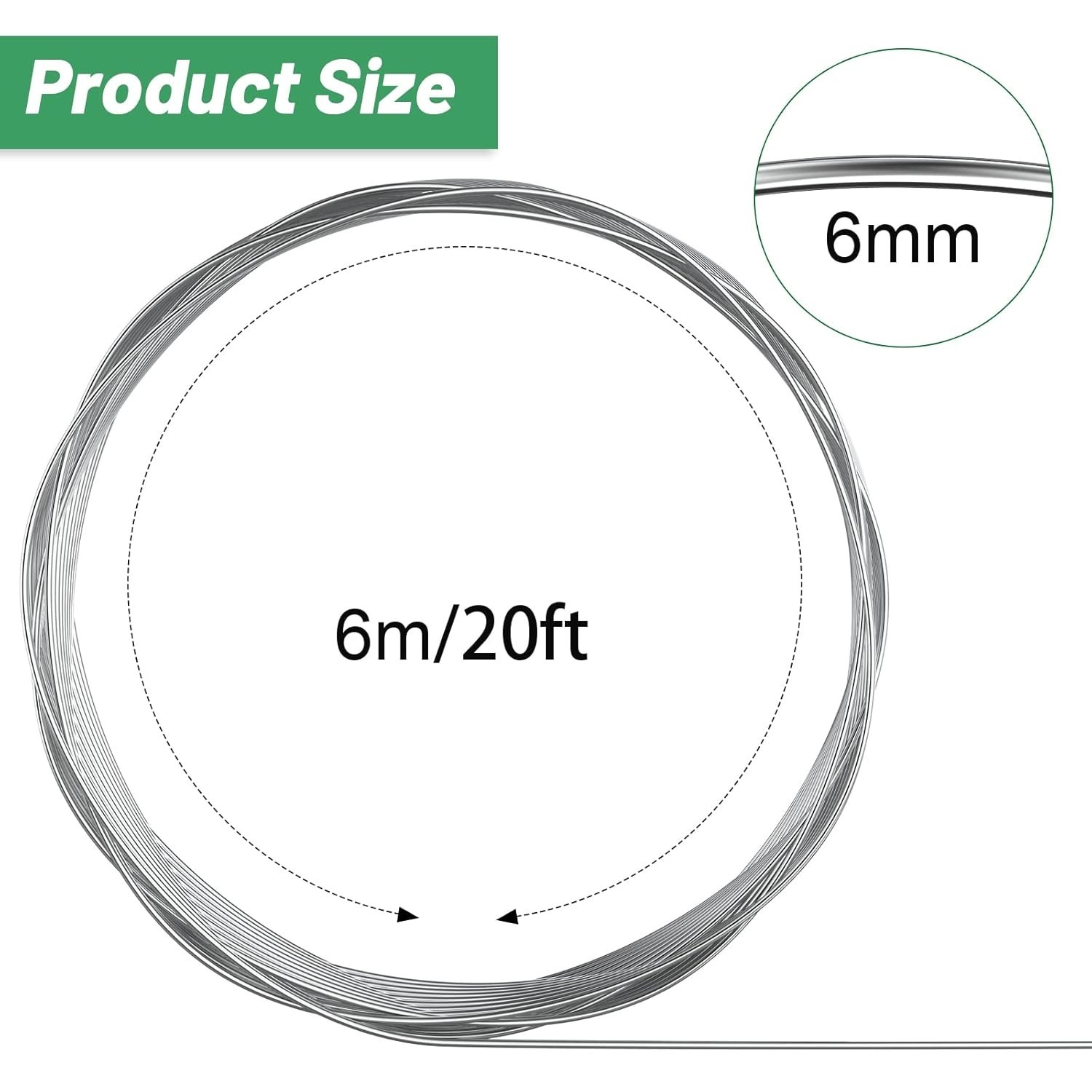 Aluminum Armature Wire 1/4″ Diameter 20 Ft Bendable Sculpting Craft Wire