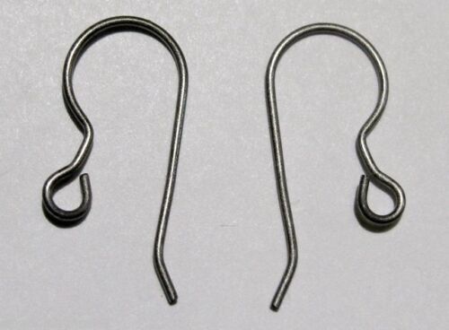 TITANIUM French Hook Ear Wires 20mm Post w/ Open Loop Grade 1 ~ Hypo-Allergenic