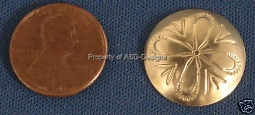 6pc Nickel Silver Fancy Round Dome Etched Finding 6670