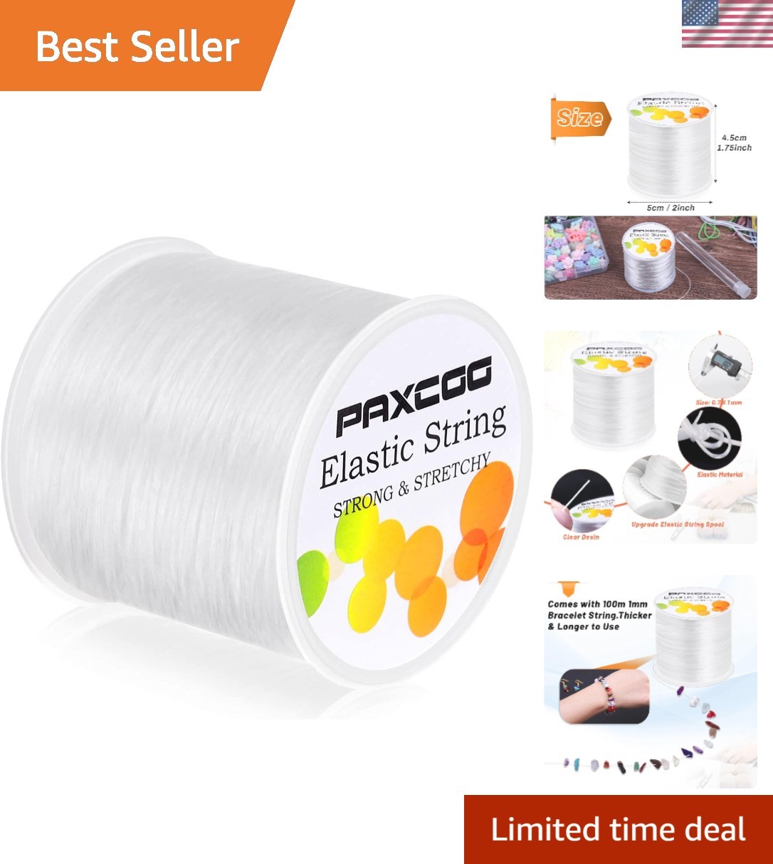 Durable 328ft Elastic String for Jewelry Making – Perfect for All Beads