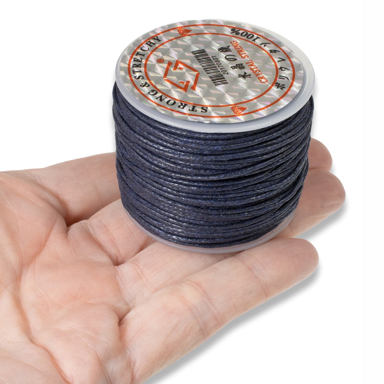 Navy Blue 1mm Waxed Cotton Cord, Ideal for Friendship Bracelets & Crafts