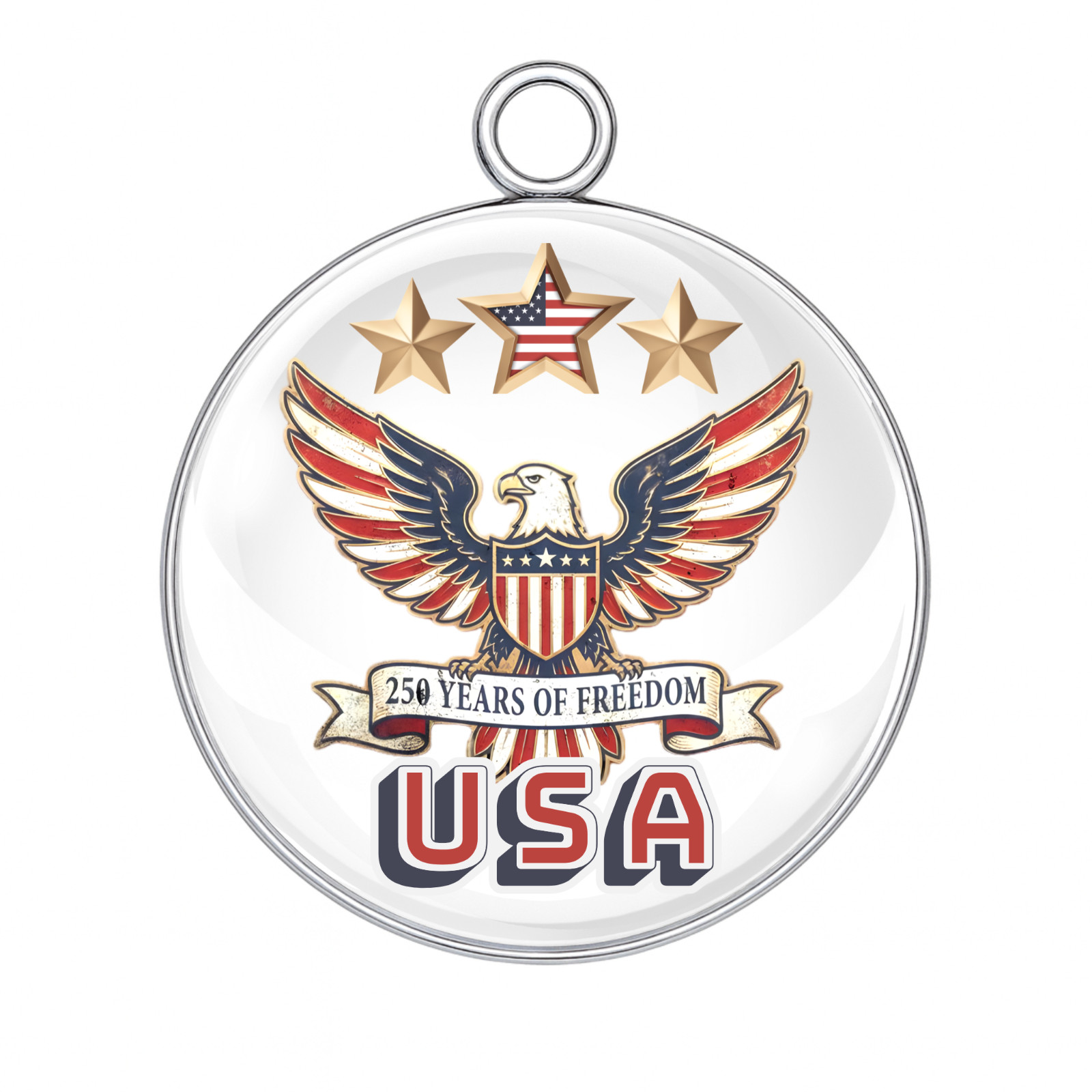 USA Eagle Charm 250 Years Patriotic Cabochon Pendant Jewelry Making Pick Size