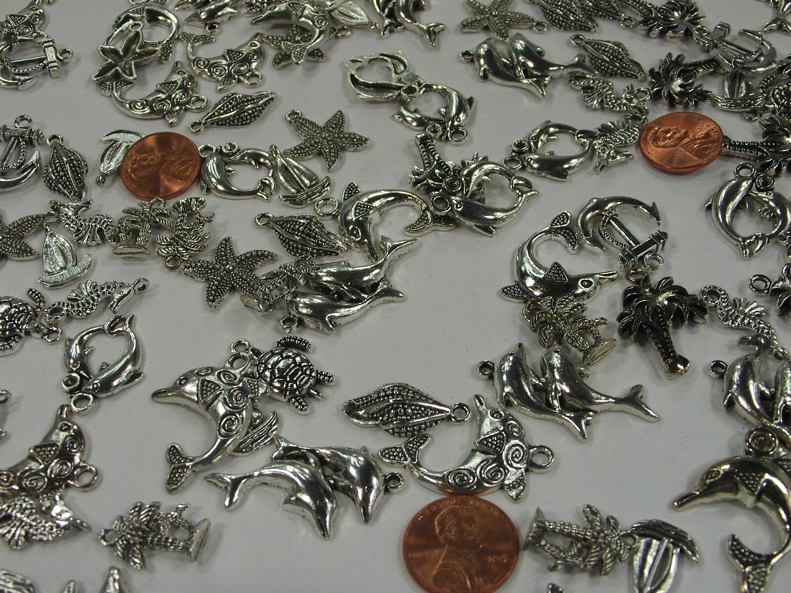 275 Pieces Assorted Sea Life Zinc Alloy Metal Charms Wholesale Bulk (PMS-51) ⭐