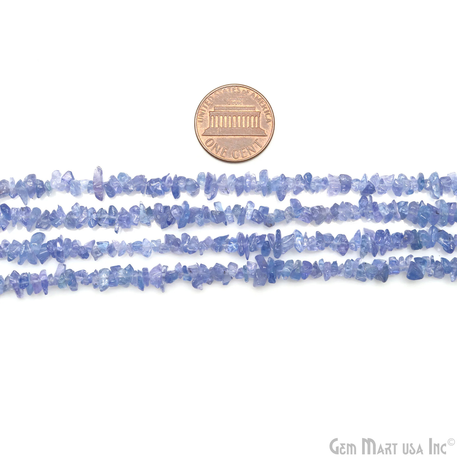 Tanzanite Gemstone Chip Beads, 100% Natural Gem Strand, Polished, 3-7mm, 34 Inch