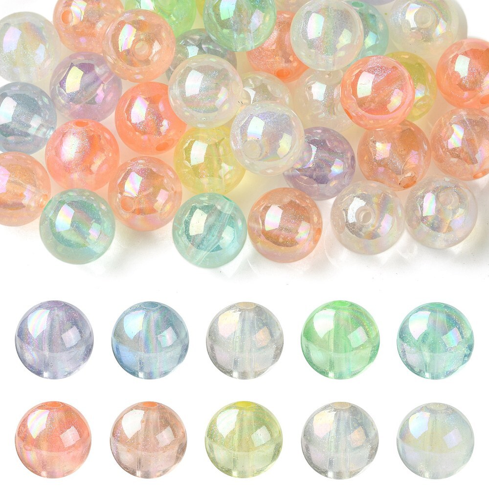 50x Bubblegum Glitter Powder Chunky Beads for DIY Jewelry Crafts Home Decoration