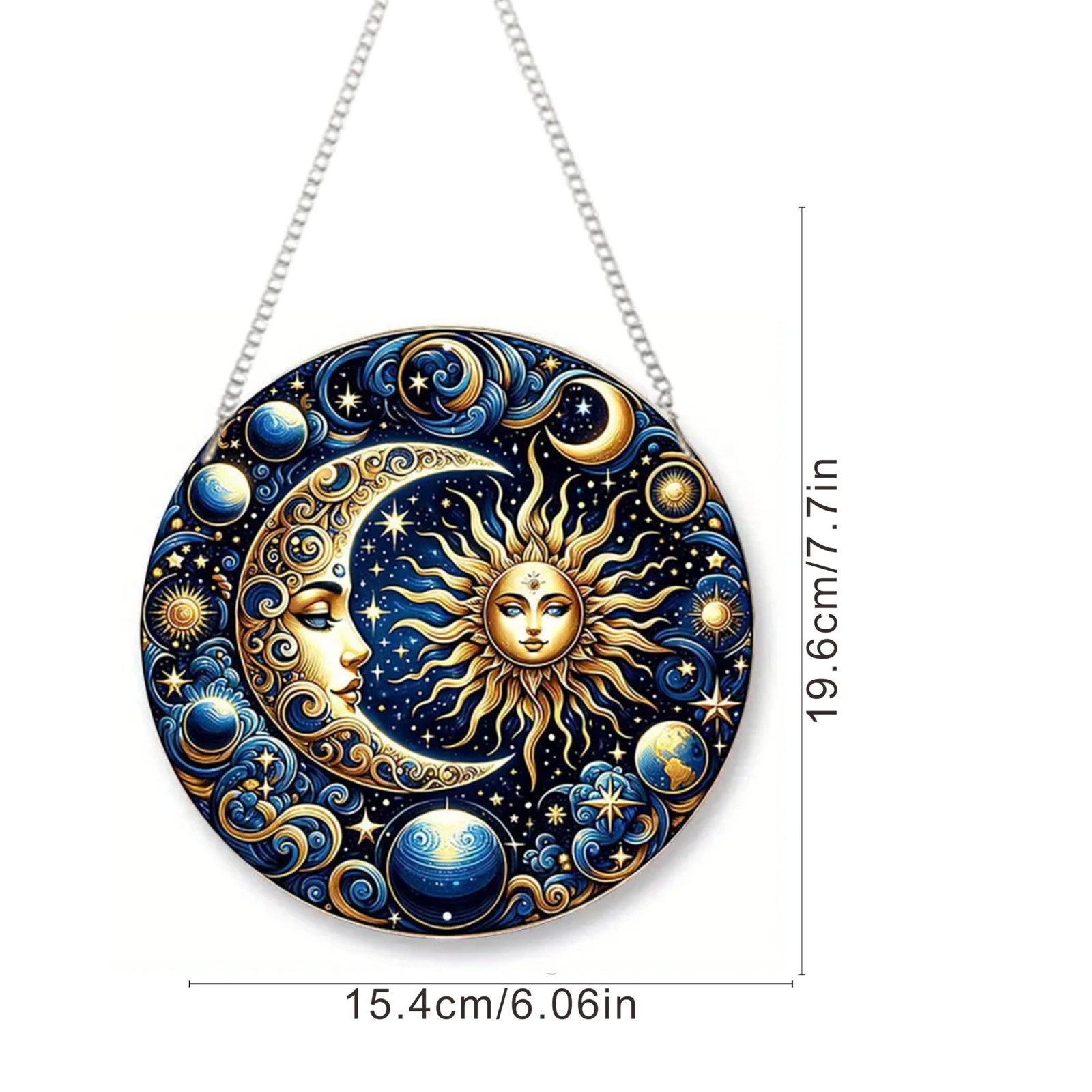 Sun and Moon Diamond Art Hanging Kit for Adult,Special Shaped Rhinestone,Double